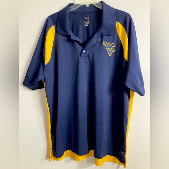 Proedge Men’s West Virginia University Polo Shirt, XL, Blue/Gold, Short Sleeves - Picture 1 of 6
